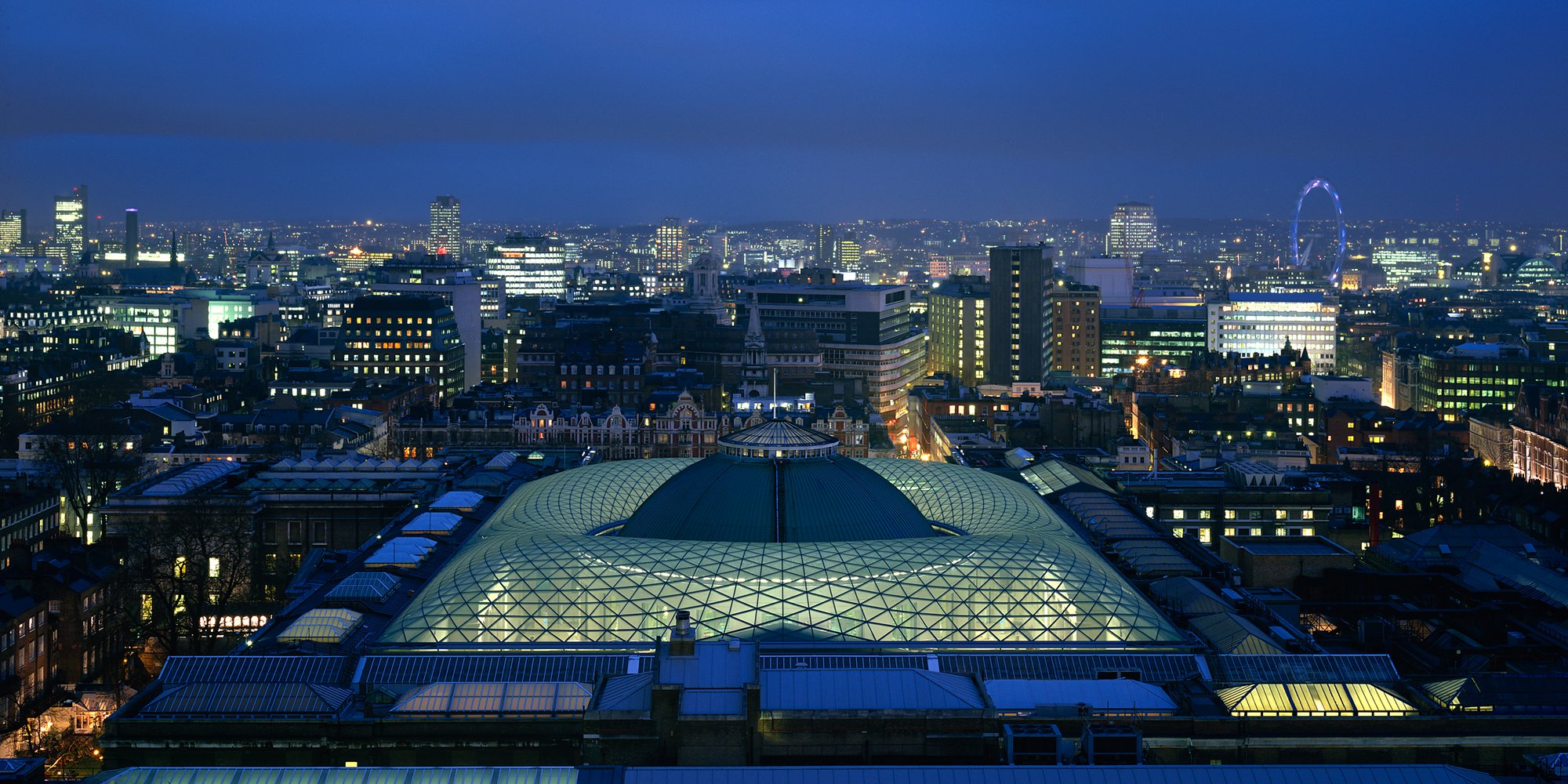 The glazed canopy is a fusion of state-of-the-art engineering and economy of form.