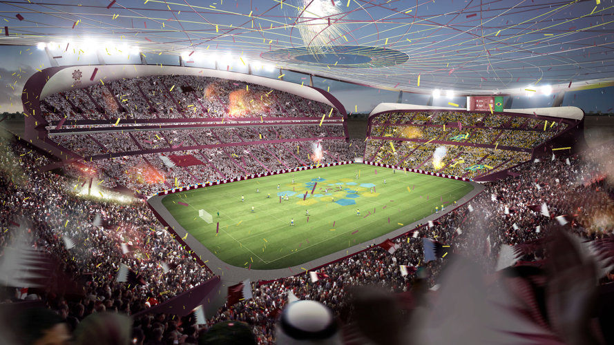 Lusail Iconic Stadium for Qatar 2022 is revealed at Leaders in Football conference in London