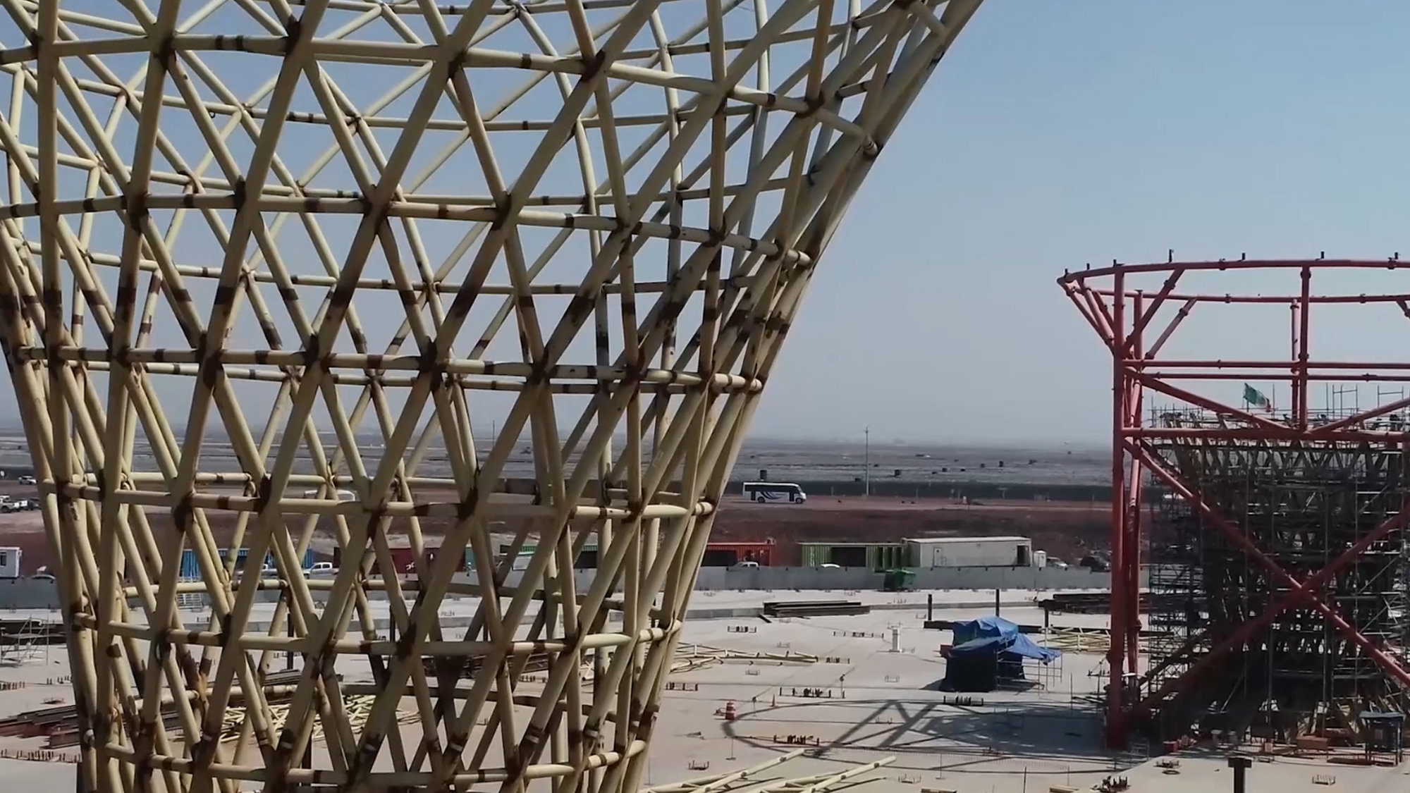 New International Airport Mexico City, drone fly-through, Foster + Partners